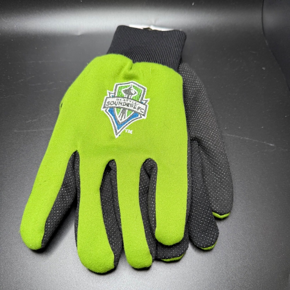 Seattle Sounders FC MLS Team Utility Gloves Green Black‎ Grip Work Gloves